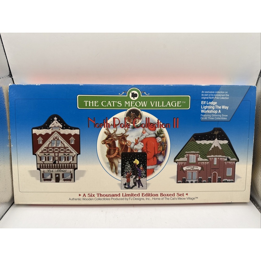 Cat's Meow Village North Pole Collection II Christmas  Elf Lodge Work Shop NEW